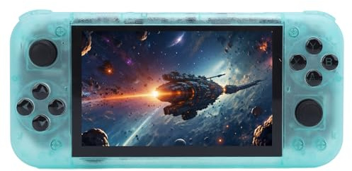 ZAICOLER Retro Handheld Game Console Portable Gaming Console 128GB with 5.0 IPS Screen for Gaming on the Go (Transparent Green)