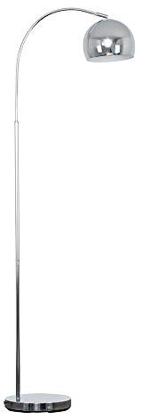 MiniSun | Modern Designer Style Polished Chrome Floor Lamp with a Polished Chrome Light Shade | Floor Lamps & Torchieres, Home Décor & Improvement Essential | Includes 6W LED E27 Light Bulb