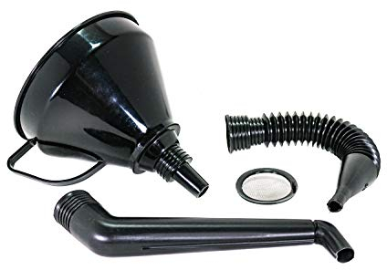 ValesaVales Entonnoir en Plastique Flexible à Angle Droit Complet avec 2 attachements détachables et Un Filtre à Huile Automobile, Qui Sert également Autour de la Maison