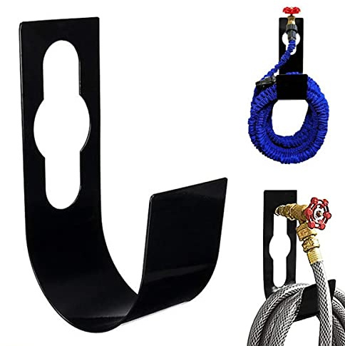 NC Hose Holder Rack Steel Hook Garden Hose Hanger Wall Mount Hose Pipe Holder Watering Hose Holder Durable Wall Mount Hose Holder Metal Expandable Hosepipe Hook Wall Mounted Tidy Holder