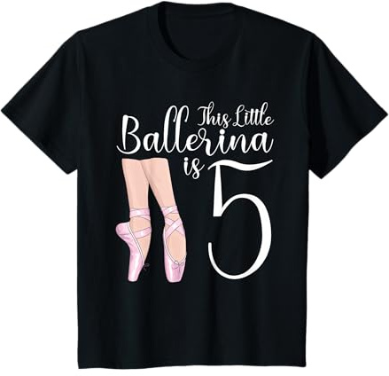 5 Year Old Ballerina Birthday Party Dance Ballet 5th Gift T-Shirt