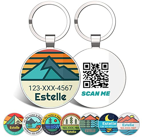 DISONTAG Personalisierter Hundemarke, Haustier ID Tag, Pet ID Tags, Katzen-Pferde-ID-Tag,QR Direkt zum Profil Speichern und Info anzeigen