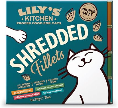 Lily's Kitchen Shredded Fillet Multipack Wet Cat Food Tins - 16 x 70g