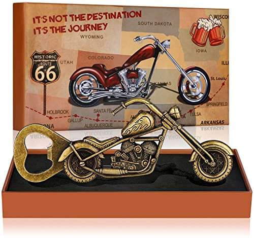 LULLEA Vintage Motorrad Bier Flaschenöffner, Personalisierte Geschenke für Männer, Motorrad Geschenke für Männer, Weihnachtsgeschenke für Männer, Geburtstagsgeschenk für ihn, Ehemann Vater Freund Opa