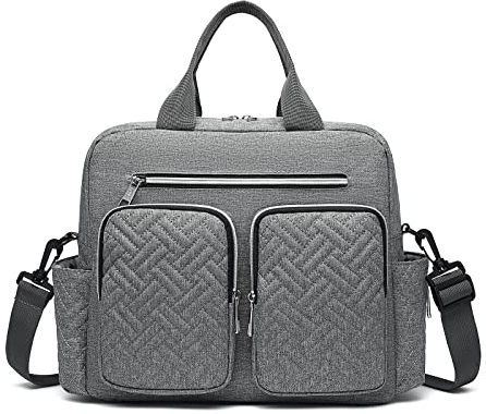 KONO Baby-Wickeltasche, stilvoll, für Mama und Papa, wandelbare Reisetasche mit isolierten Taschen(Grau)