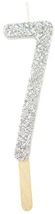 PME Silver Glitter Number Candle 7