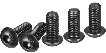 DTGN M10-1.5x20mm Vis à Tête Cylindrique à Six Pans Creux 10 Pièces Convient pour les Machines Acier au Carbone Oxyde Noir Fixations à Filetage Complet à Entraînement Hexagonal