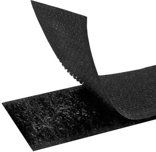 MARARDI Klettband [Schwarz] Klettverschluss zum Nähen Doppelseitig [25 Meter x 50 mm] Hook and Loop [NICHT KLEBEND] Extra Starker und Beständig Streifen zum Bekleidung Basteln Heimwerken
