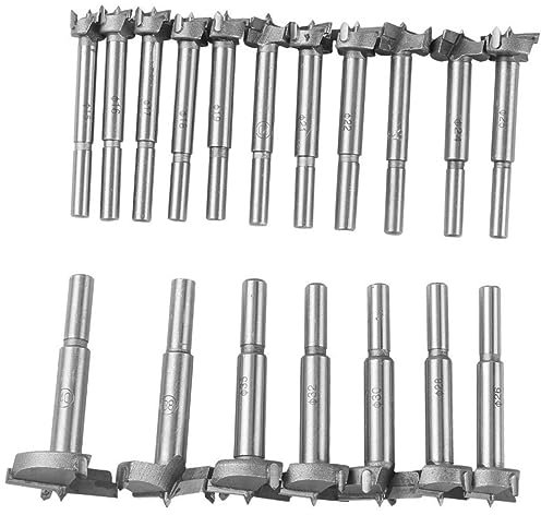 Veemoon 16pcs Woodworking Hole Saws Set Flat Drill Bits Wood Drill Bit for Hole Drilling in Workshop
