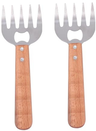 OUNONA 2stücke Fleischkrallen Bbq Fleischzerkleinerer Krallen Für Huhn Rindfleisch Schweinefleisch Schredder Mit Holzgriff Edelstahlspitze Rutschfest Einfach Zu Handhaben