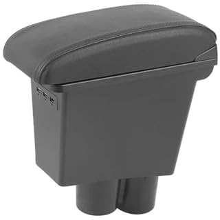 car interior decoration box Armrest box car armrest with usb piece strorage box car-styling center console decoration auto For Suzuki Alto (Color : A-black black 3 usb)