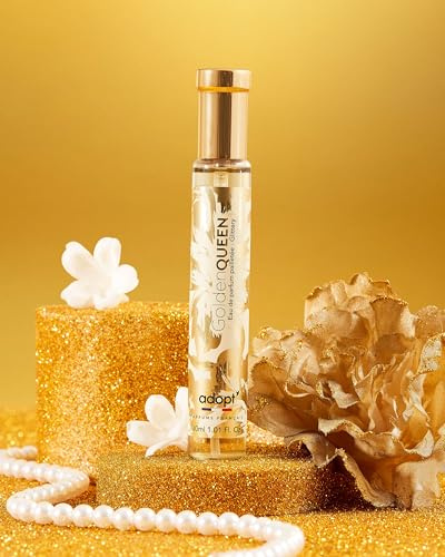 adopt GOLDEN QUEEN 30ml Eau de Parfum Damenduft | Jasmin, Kokosblüte, holzige Vanille, spritzige Noten, florales Bouquet, Made in France, luxuriöser Duft, für besondere Anlässe, adopt:Damenduft