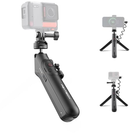 PGYTECH CapLock MantisPod Power Impugnatura con Batteria, 5000mAh Battery Girp per Insta360 Carica Selfie Vlog Allegato Treppiede con Action Camera e Adattatore 1/4 Bastone di Alimentazione