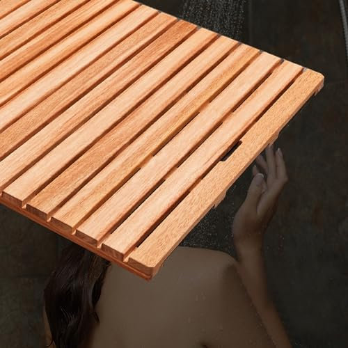 Bambus-Badematte für Badezimmer, Duschmatte aus massivem Holz, natürliche, rutschfeste Badematte aus Holz, gespleißtes Entenbrett, Duschbodenmatte, geeignet für Küche, Flur, Wohnzimmer, Balk