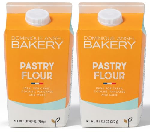 Fine French Pastry Flour, 2 Pack, by Dominique Ansel & Grands Moulins De Paris, T55 Soft White Wheat Flour From France, Ideal for Baking Pancakes, Sponge Cakes and Light and Airy Pastries, 1.65lb Carton, Pack of 2