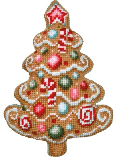 VERVACO Kit Cuscino Punto Croce Con Schienale NATALESet Ricamo Principianti Cuscini Gobelin ca. 36 x 52 cm Accessori Per Lavoretti Creativi DIY Casa Decor Hobby Adulti Cross Stitch