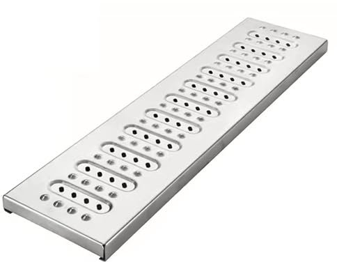 Narrow Channel Trench Drains 4 Inch Width, Rectangular Ditch Drainage Cover/Modular Sink Grate, Houseside/Shower/Basement Floor Drain Strainer