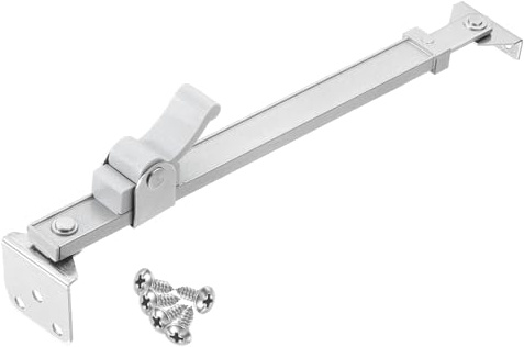 sourcing map 1Pcs 15 Inches Window Hinges, Stainless Steel Casement Window Stays, Adjustable Friction Stay Hinges Window Brace with Screw, Silver