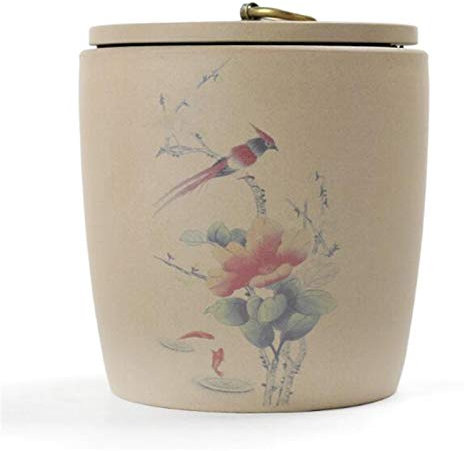 Tarro de almacenamiento de estilo chino, caja de té de estilo chino, recipientes de almacenamiento, lata de café, tarro de almacenamiento de cerámica, cerámica de estilo japonés, bote de té, beige tra