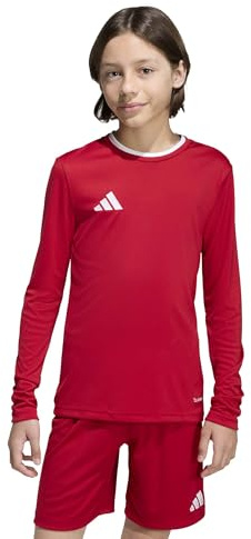 adidas unisex - barn Entrada26 Long Sleeve Jersey Kids Shirt, team power red 2/white, 9-10 Years