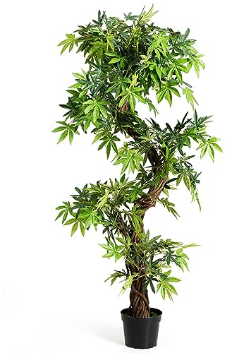 COSTWAY Pianta Finta da Interno ed Esterno, Albero Artificiale in Legno e Plastica, Pianta Artificiale per Salotto, Camera da Letto e Balcon, 160 x 19 x 19 cm