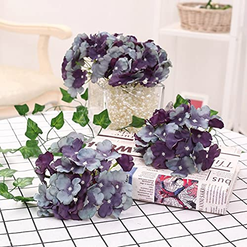 DFGHNBVC Lote De 100 Flores Artificiales Y Secas De 13-15 Cm, Hortensias, 27 Tenedores, Flores De Seda Decorativas para El Hogar, Corona De Boda, Pared, Camino, Arco De Plomo, Flores, N.° 9