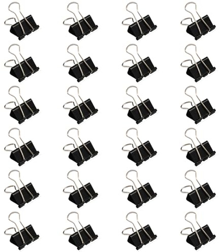 Lot de 24 pinces pliantes en acier inoxydable avec longue queue longue pince en papier robuste pour sacs alimentaires