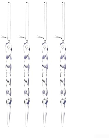 ZWEquipint 24 Pieces Acrylic Icicle Ornaments Winter Decorations,For Holiday Tree Hanging Clear Ice Drops,13Cm With Lanyard For Festive Home Decor