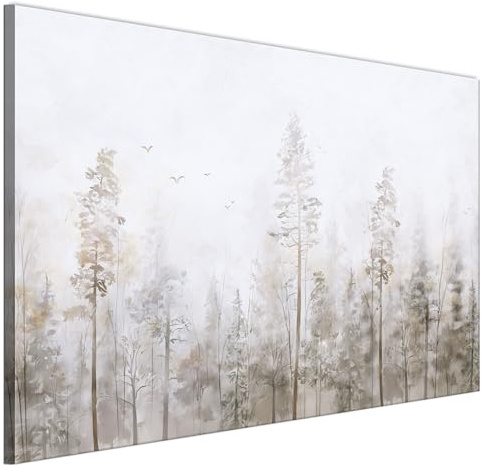 LUMASOUL Cuadros Decoracion Salon Modernos - Decoración Pared Natura Motivo - Cuadros Decorativos con marcos de madera y telares Salón y dormitorio - 120x80 cm | Cuadros Marcos para la Sala y Dormitorio - Cuadros 150x75 cm