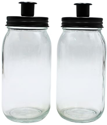 Portacandele XXL, portacandele, candelabro, portacandele fai da te, portacandele – vetro decorativo – vetro con coperchio per 1 candela come set da 2 pezzi, nero, vetro da decorare, dimensioni
