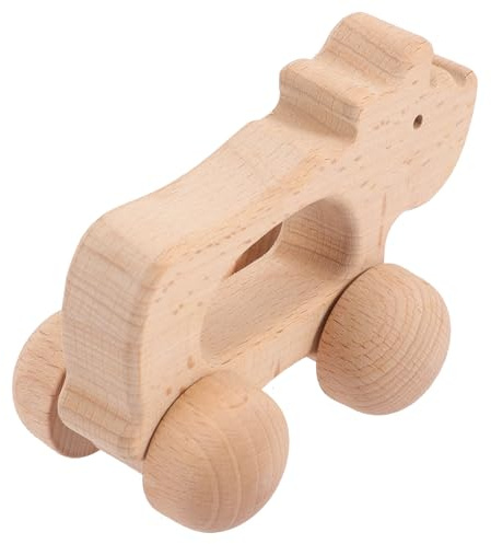 Toyvian Giocattolo in Legno per Piccoli Macchinina da Spingere a Mano Ruote Veicolo Inerziale Educativo per Sviluppo Sensoriale e Coordinazione Occhio-Mano