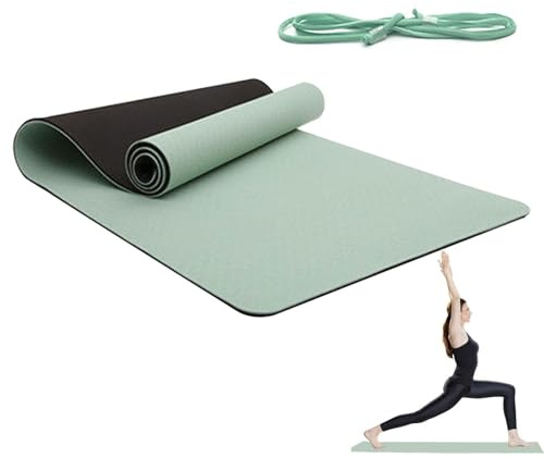Alfombra de yoga antideslizante con correa de transporte y antideslizante, para sesiones de gimnasio y entrenamiento de pilates, para entrenamiento descalzo, Pilates, viajes, casa, gimnasio interior