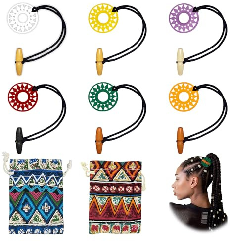 6PCS Dreadlock Hair Ties, Spiral Hair Accessories for Braids
