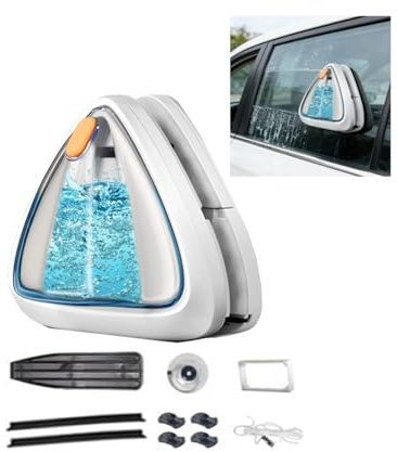 Hooha Magnetischer Fensterreiniger Mit Wassertank Fensterputzerzweiseitiges Mit Squeegee Und Mikrofasertuch Für Fenster/Schiebetüren/Duschglastüren/Autos Geeignet 8-15mm Dickes Glas