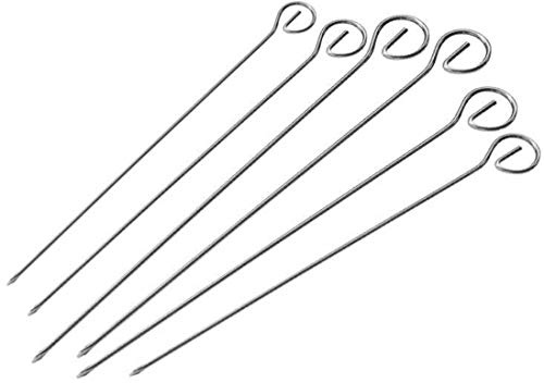 Fackelmann Pinchos Brochetas Pincho Brocheta en acero inoxidable Pincho carne pescado verduras Pincho Barbacoa Pincho BBQ 35cm. color inox. 6uds.