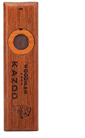 Kazoo aus Holz, Mundinstrument mit einzigartigem Sound für Ukulele & Gitarre, inkl. 2 Ersatz-Membranen