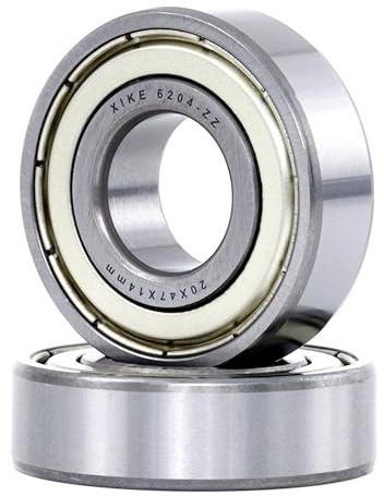 XiKe 6204ZZ 20x47x14mm Rillenkugellager aus Wälzlagerstahl 2er-Pack | Beidseitig abgedichtet (2Z), ABEC-3, werksgeschmiert, reibungs- und geräuscharm, kostengünstig, für trockene Umgebungen
