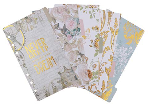 6 pcs 6 Loch Tabbed Paper A6 Register Trenner Einfügbare Indexseite Karteikarten Registerkarte - A