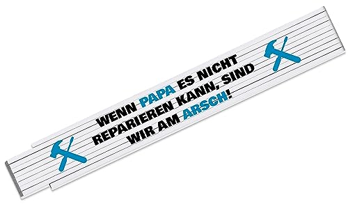 True Statements Metro plegable con texto en alemán Wenn Papa es nicht reparieren kann sind wir am Arsch, bonito regalo para el padre