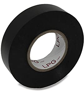 LPGLed | Nastro isolante in PVC professionale | ignifugo ed impermeabile | lunghezza 25m, larghezza 0,19cm, spessore 0,15mm (Nero)