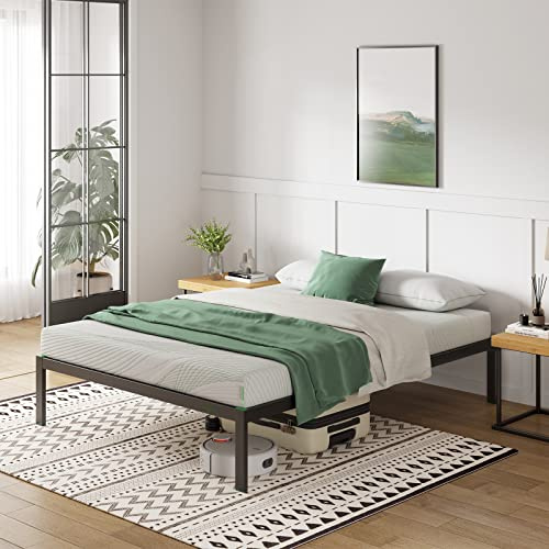 Novilla Rete Letto Una Piazza e Mezza 120x190, Struttura Letto a Doghe in Legno, Spazio di Archiviazione Sotto al Letto, Facile da Montare, Perfetto per Tutti Tipi di Letti e Materassi, Nero