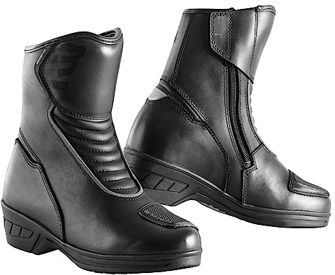 Bogotto Lady Short wasserdichte Damen Motorrad Stiefel, schwarz, 39