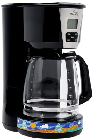 Any Morning Cafetera, 15 tazas de café programable, arranque y apagado automático, función antigoteo, control de fuerza de preparación, placa de calentamiento, fácil de limpiar, 2 litros, 1000 W