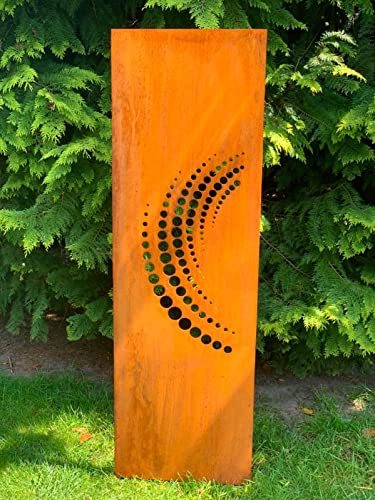 D&L Lasertec Edelrost Garten Sichtschutzwand, 160x50 cm, Abstract, Gartendeko, inkl. Bodenanker