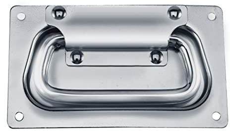 ingdaum® Poignées rabattables/pliantes – Lot de 2 – Poignées de caisse et de transport pour coffres, boîtes & caisses – Différents matériaux et formes (J215 MS)