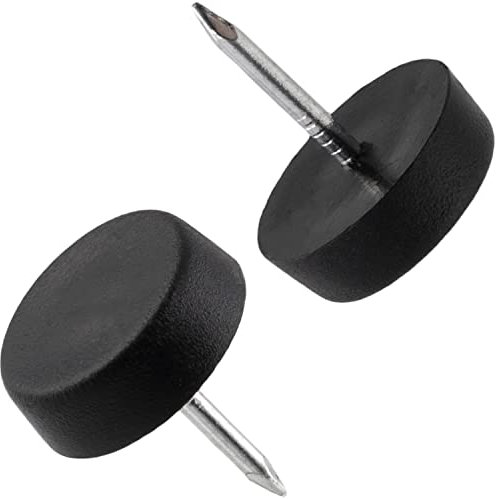AERZETIX - C65823 - Lot de 100 Patins glisseurs pour Pieds de Chaise à clouer Ronds Ø15 mm en Plastique - Couleur Noir - Meuble Table Armoire Commode Placard lit Accessoire Protection Sol canapé