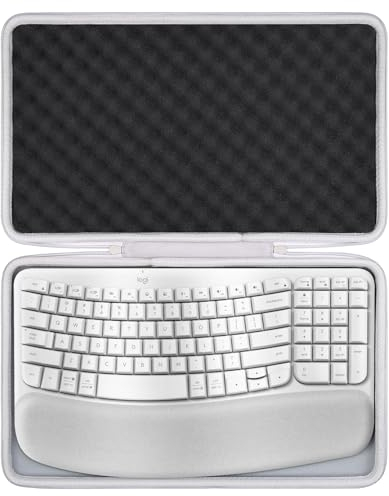 co2CREA Case Harte Reiseschutzhülle Etui Tasche für Logitech Wave Keys MK670 Combo,Tasche kompatibel Wave Keys kabellose ergonomische Tastatur und Lift vertikale Maus