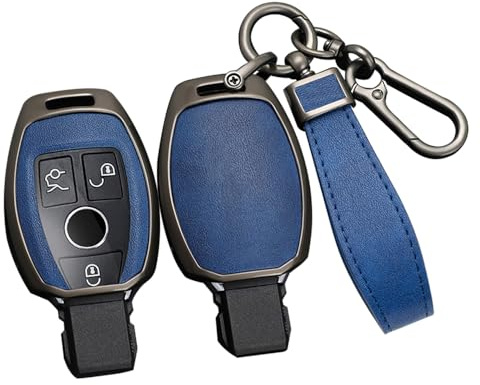 ontto Autoschlüssel Hülle Passt für Mercedes A B C CL CLA CLS G GL GLA GLK ML R S Klasse VIANO VITO C180 C200 W639 W447 2/3 Tasten Schlüsselhülle Schlüssel Cover Etui Schlüsselanhänger-Schwarz Blau