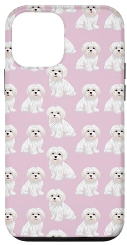 Custodia per iPhone 12 mini Motivo cane maltese divertente dolce rosa