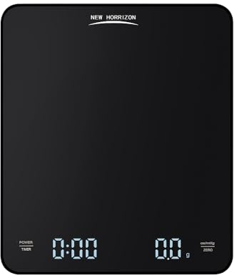 New Horrizon Rechargeable Digital Food Scales, scales kitchen, digital scale, precision scale, 0.1g x 3000g Food Scale LCD display, Coffee Scales